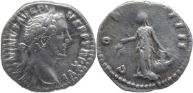 The Roman Empire
ANTONINUS PIUS. Rome. Circa 138-161. AR Denarius 3.06 g. ANTONINVS AVG PIVS P P TR P XVIII, Laureate head right / COS IIII, Annona s...