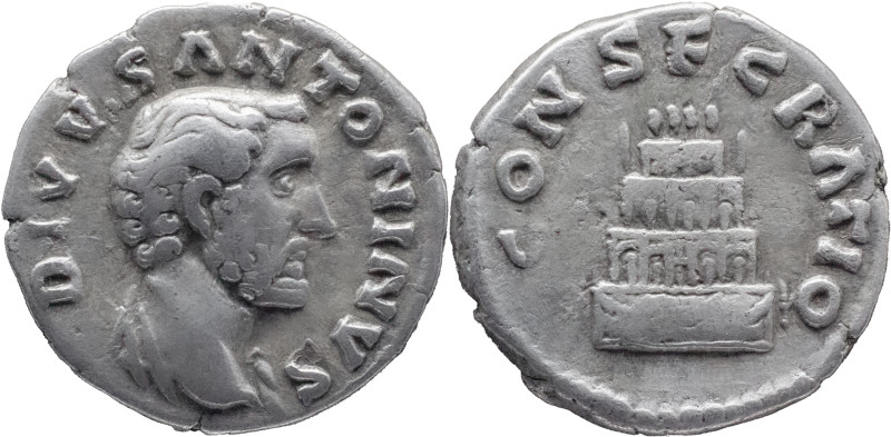 The Roman Empire
DIVUS ANTONINUS PIUS. Rome. Circa 138-161. AR Denarius 2.85 g....