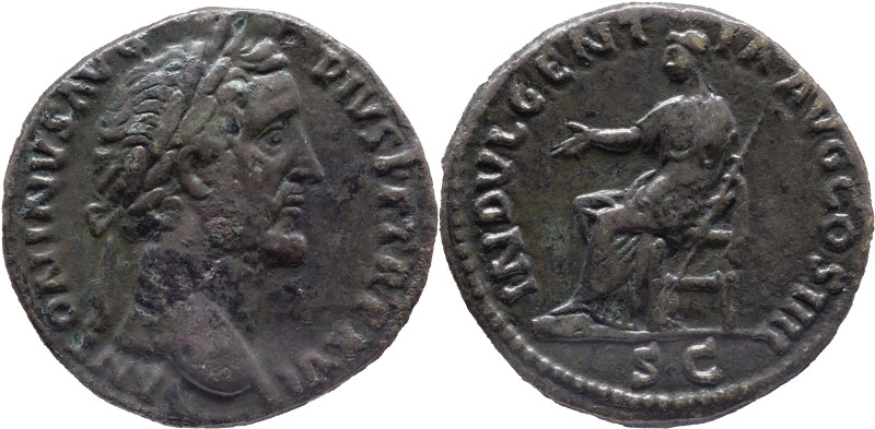 The Roman Empire
ANTONINUS PIUS. Rome. Circa 138-161. AE Sestertius 22.45 g. AN...