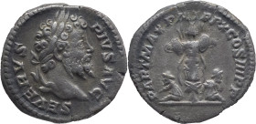The Roman Empire
SEPTIMIUS SEVERUS. Rome. Circa 193-211. AR Denarius 3.30 g. SEVERVS PIVS AVG, laureate head to right / PART MAX P M TR P X COS III P...