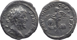 The Roman Empire
SEPTIMIUS SEVERUS. Rome. Circa 193-211. AR Denarius 2.12 g. SEVERVS AVG PART MAX, Laureate head right / P M TR P VIII COS II P P, Vi...