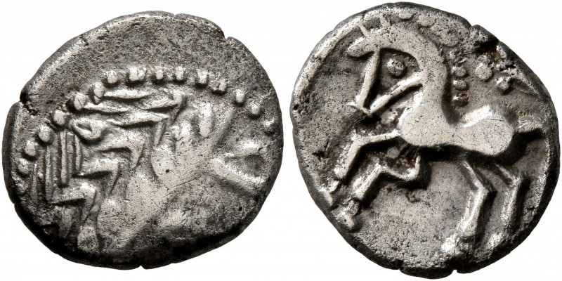 CELTIC, Southern Gaul. Allobroges. Circa 80-70 BC. Drachm (Silver, 15 mm, 2.36 g...