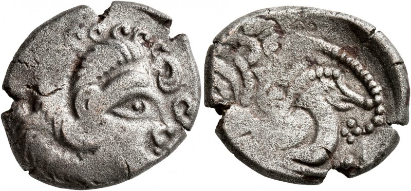 CELTIC, Northwest Gaul. Coriosolites. Circa 100-50 BC. Stater (Silver, 23 mm, 6....