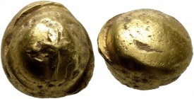 CELTIC, Northwest Gaul. Senones. 2nd-early 1st century BC. Stater (Gold, 12 mm, 7.21 g), 'Gallo-Belgic Bullet' or 'Globular Cross' type. Convex surfac...