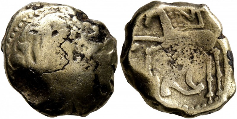 CELTIC, Northeast Gaul. Mediomatrici. Circa 60-30/25 BC. Stater (Electrum, 19 mm...