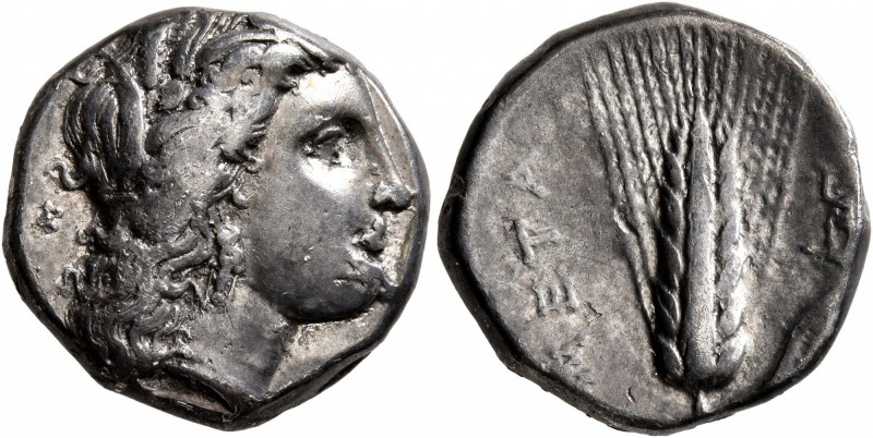 LUCANIA. Metapontion. Circa 330-290 BC. Didrachm or Nomos (Silver, 19 mm, 7.53 g...