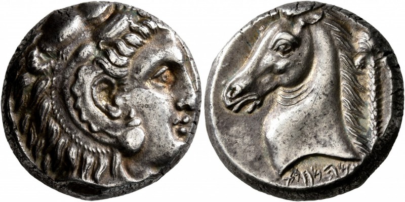 SICILY. Entella (?). Punic issues , circa 300-289 BC. Tetradrachm (Silver, 22 mm...
