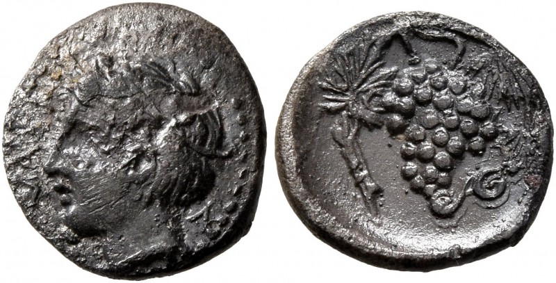 SICILY. Naxos. Circa 420-403 BC. Litra (Silver, 10 mm, 0.78 g, 3 h). [ΝΑΧΙΩΝ] Yo...