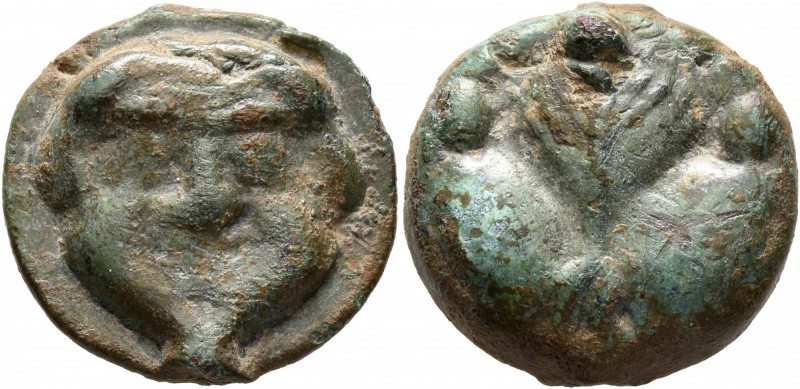 SICILY. Selinos. Circa 450-440 BC. Trias or Tetronkion (Bronze, 20 mm, 12.48 g, ...