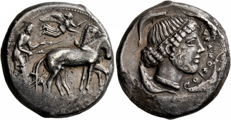 SICILY. Syracuse. Second Democracy , 466-405 BC. Tetradrachm (Silver, 25 mm, 16....