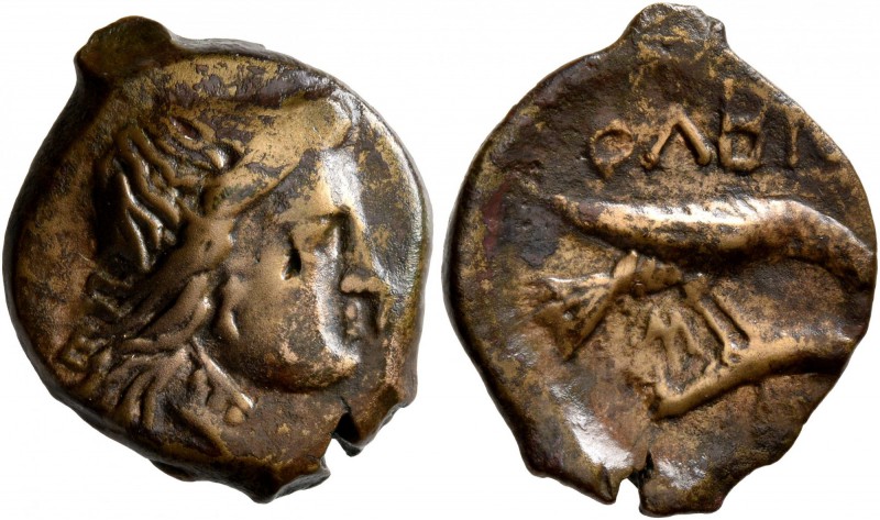 SKYTHIA. Olbia. Circa 400-350 BC. AE (Bronze, 19 mm, 4.17 g, 1 h). Head of Demet...