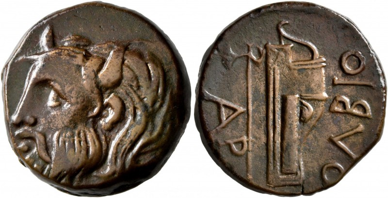 SKYTHIA. Olbia. Circa 310-280 BC. AE (Bronze, 22 mm, 9.60 g, 11 h). Horned head ...