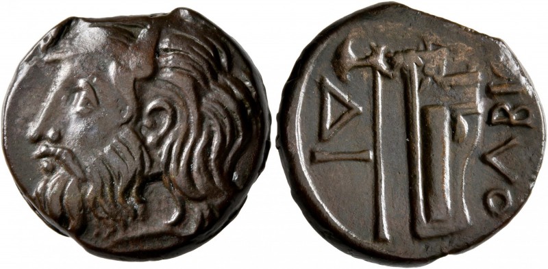 SKYTHIA. Olbia. Circa 310-280 BC. AE (Bronze, 21 mm, 8.96 g, 12 h). Horned head ...