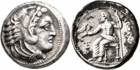 KINGS OF MACEDON. Alexander III ‘the Great’, 336-323 BC. Tetradrachm (Silver, 26 mm, 17.05 g, 11 h), Amphipolis, circa 325-323/2. Head of Herakles to ...