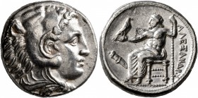 KINGS OF MACEDON. Alexander III ‘the Great’, 336-323 BC. Tetradrachm (Silver, 25 mm, 17.00 g, 3 h), Amphipolis, circa 325-323/2. Head of Herakles to r...