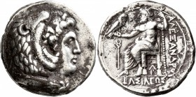 KINGS OF MACEDON. Alexander III ‘the Great’, 336-323 BC. Tetradrachm (Silver, 28 mm, 15.77 g, 3 h), Arados, struck by Menes or Laomedon under Alexande...