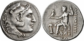 KINGS OF MACEDON. Alexander III ‘the Great’, 336-323 BC. Tetradrachm (Silver, 30 mm, 16.96 g, 1 h), Arados, CY 61 = 199/8. Head of Herakles to right, ...