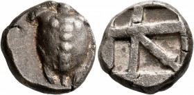 ISLANDS OFF ATTICA, Aegina. Circa 456/45-431 BC. Stater (Silver, 20 mm, 12.24 g). Land tortoise with segmented shell. Rev. Incuse square with skew pat...