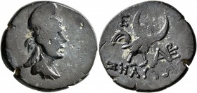 PONTOS. Zela. Time of Mithradates VI Eupator , circa 85-65 BC. AE (Bronze, 23 mm, 6.75 g, 1 h). Head of M&#234;n or Mithras to right, wearing Phrygian...