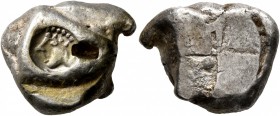 PAPHLAGONIA. Sinope. Circa 490-425 BC. Drachm (Silver, 15 mm, 5.82 g). Head of a sea-eagle to left, with 'talon', and dolphin below (both off flan her...