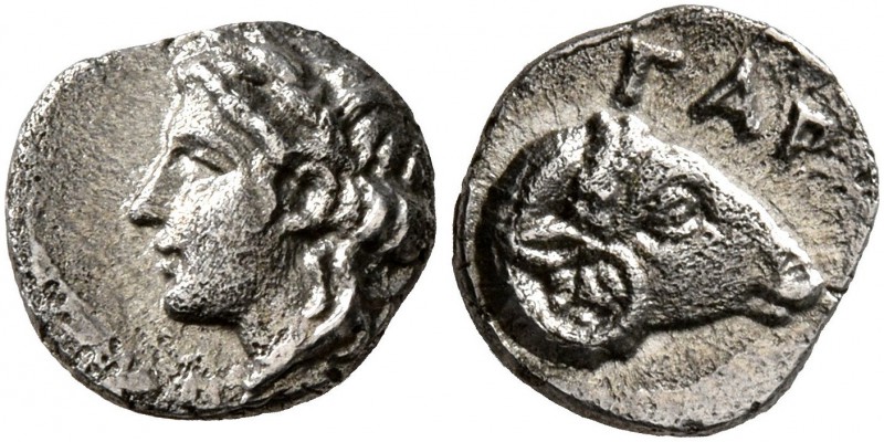 TROAS. Gargara. Circa 400-350 BC. Hemiobol (Silver, 8 mm, 0.48 g, 9 h). Laureate...