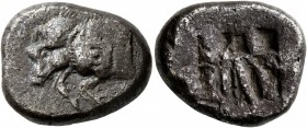 DYNASTS OF LYCIA. Uncertain dynast, circa 500-480 BC. Stater (Silver, 15x19 mm, 8.88 g). Forepart of a boar to left with uncertain symbol on shoulder....