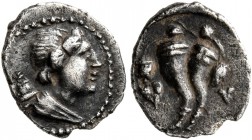 PAMPHYLIA. Perge (?). Circa 2nd-1st century BC. Hemiobol (Silver, 9 mm, 0.39 g, 1 h). Draped bust of Artemis to right, with quiver over her shoulder. ...