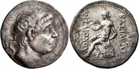SELEUKID KINGS OF SYRIA. Antiochos I Soter, 281-261 BC. Tetradrachm (Silver, 28 mm, 16.88 g, 4 h), Seleukeia on the Tigris. Diademed head of Antiochos...