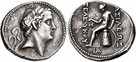 SELEUKID KINGS OF SYRIA. Seleukos IV Philopator, 187-175 BC. Tetradrachm (Silver, 30 mm, 16.89 g, 12 h), 'wreath mint' (Damascus?). Diademed head of S...