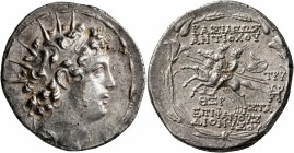 SELEUKID KINGS OF SYRIA. Antiochos VI Dionysos, 144-142 BC. Tetradrachm (Silver, 32 mm, 16.75 g, 1 h), Antiochia on the Orontes, SE 169 = 144/3 BC. Ra...