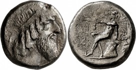 KINGS OF CHARACENE. Attambelos I, 47/46-25/24 BC. Tetradrachm (Billon, 24 mm, 15.05 g, 12 h), Charax-Spasinu. Diademed head of Attambelos I to right. ...