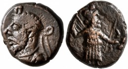 KINGS OF ELYMAIS. Prince A, late 2nd-early 3rd centuries AD. Drachm (Bronze, 13 mm, 2.35 g, 1 h). Diademed head of uncertain prince to left; star-in-c...