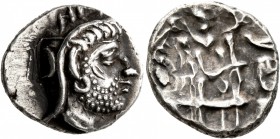 KINGS OF PERSIS. Uncertain king, mid-late 2nd century BC. Drachm (Silver, 17 mm, 4.01 g, 10 h). Male head to right, wearing diadem and kyrbasia surmou...