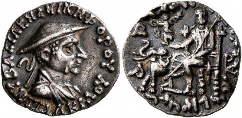 BAKTRIA, Indo-Greek Kingdom. Antialkidas , circa 130-120 BC. Drachm (Silver, 17 ...
