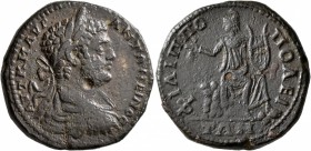 THRACE. Philippopolis. Caracalla , 198-217. Tetrassarion (Bronze, 29 mm, 17.16 g, 12 h). AY K M AYP ANTΩNEINOC Laureate, draped and cuirassed bust of ...