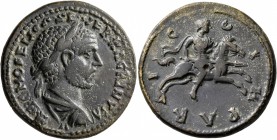 MYSIA. Parium. Macrinus , 217-218. 'Sestertius' (Bronze, 31 mm, 17.38 g, 7 h). IMP C M OPELIOS SEVER MACRINVS A Laureate and draped bust of Macrinus t...