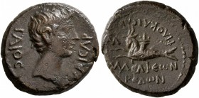 LYDIA. Philadelphia. Augustus , 27 BC-AD 14. Hemiassarion (Bronze, 18 mm, 4.10 g, 12 h). KAICAPOC Bare head of Augustus to right. Rev. ΦΙΛΟΚΑΙCΑΡ - [Φ...