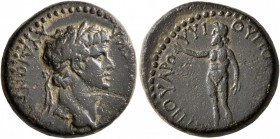 PHRYGIA. Cotiaeum. Claudius , 41-54. Assarion (Bronze, 18 mm, 6.06 g, 1 h), Varus, magistrate. [KOTIAEIΣ] KΛAYΔION [KAIΣAPA] Laureate head of Claudius...