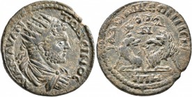 PHRYGIA. Laodicea ad Lycum. Caracalla , 198-217. Diassarion (Bronze, 26 mm, 9.17 g, 7 h), CY 88 = 211/2. AY K M AY ANTΩNЄINOC Radiate, draped and cuir...