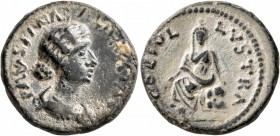 LYCAONIA. Lystra. Faustina Junior , Augusta, 147-175. Assarion (Bronze, 22 mm, 6.52 g, 1 h). FAVSTINAS AVGVSTAS (sic!) Draped bust of Faustina II to r...