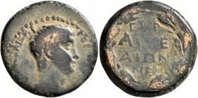 CILICIA. Aegeae. Nero , as Caesar, 50-54. Diassarion (Orichalcum, 24 mm, 8.98 g, 12 h), CY 100 = 53/4 AD. [NEPΩN] KAIΣAP ΓEP[MANIKOΣ] (or similar) Dra...