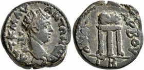 CILICIA. Anazarbus. Elagabalus , 218-222. Assarion (Bronze, 17 mm, 6.24 g, 6 h). AYT K M AY ANTΩNINOC Radiate head of Elagabalus to right. Rev. ANAZAP...