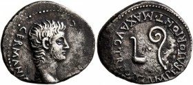 CAPPADOCIA. Caesaraea-Eusebia. Gaius (Caligula) , 37-41. Drachm (Silver, 19 mm, 3.67 g, 12 h). [C•CAESAR•A]VG GERMANICVS• Bare head of Gaius to right....