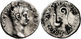 CAPPADOCIA. Caesaraea-Eusebia. Gaius (Caligula) , 37-41. Drachm (Silver, 17 mm, 3.51 g, 12 h). C•CAESAR•AVG•GERMANICVS• Bare head of Gaius to right. R...
