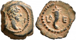 EGYPT. Alexandria. Hadrian , 117-138. Chalkous (Bronze, 11 mm, 1.07 g, 11 h), RY 10 = 125/6. Laureate head of Hadrian to right. Rev. L Δ - E Cornucopi...