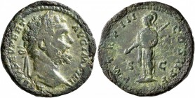 Septimius Severus, 193-211. As (Copper, 26 mm, 9.63 g, 11 h), Rome, 194-195. L SEPT SEV PERT AVG IMP III Laureate head of Septimius Severus to right. ...