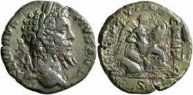 Septimius Severus, 193-211. As (Copper, 22 mm, 7.28 g, 6 h), Rome, 209. SEVERVS PIVS AVG Laureate head of Septimius Severus to right. Rev. P M TR P XV...