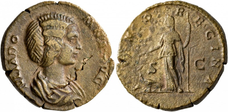 Julia Domna, Augusta, 193-217. Dupondius (Orichalcum, 24 mm, 11.11 g, 1 h), Rome...
