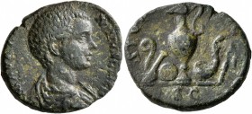 Caracalla, Caesar, 196-198. As (Copper, 23 mm, 5.96 g, 1 h), Rome, 196-197. M AVR A[NTO]NINVS CAES Bare-headed and draped bust of Caracalla to right, ...