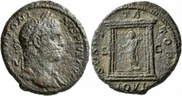 Caracalla, 198-217. As (Copper, 25 mm, 10.36 g, 11 h), Rome, 202-210. [M AVR] ANTONINVS PIVS AVG Laureate head of Caracalla to right, wearing aegis on...